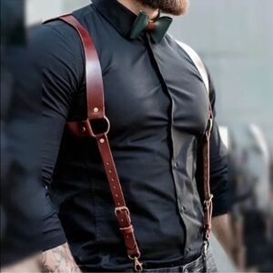 Luxury Mens Chest Shoulder  Leather Harnesses